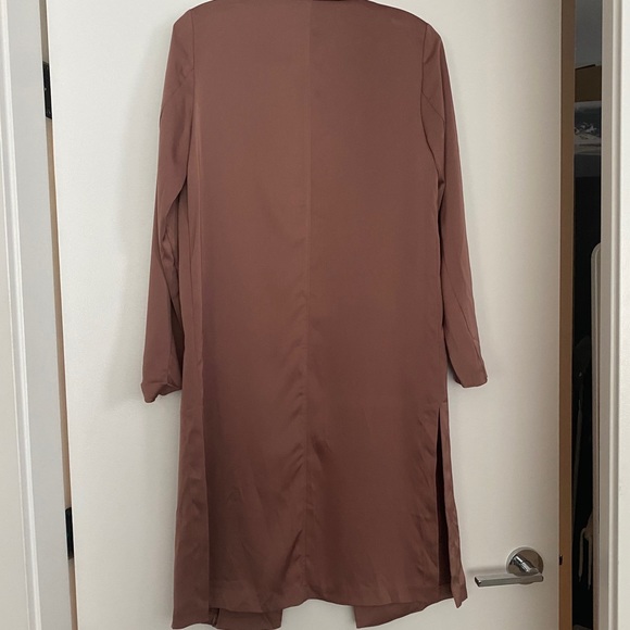 Size XS Mauve Pink Satin Coat - Picture 2 of 5